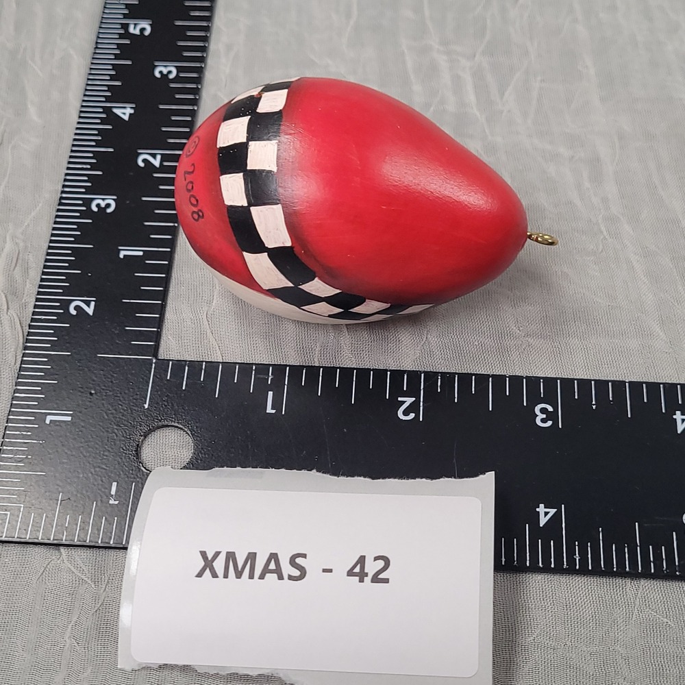 Mandigo Gourd Santa Ornament Red Hand Painted Folk Art 2008 Christmas Holiday - Picture 5 of 5